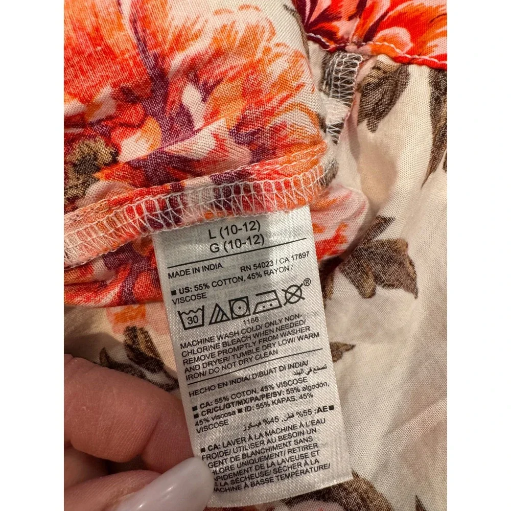 NWT Kids Old Navy Cream Floral Tiered Button Front Dress Size L‎ 10 12